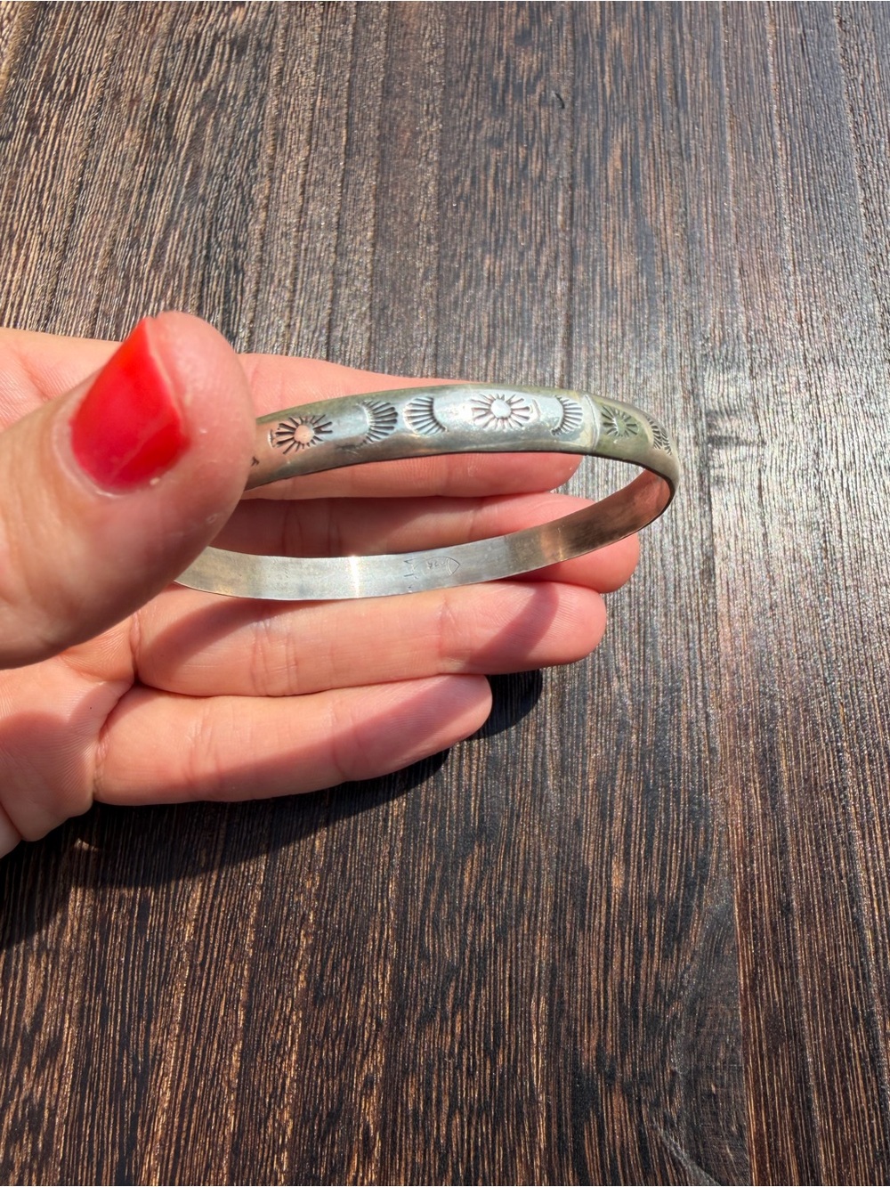 Engraved Sterling Silver Bangle Bracelet